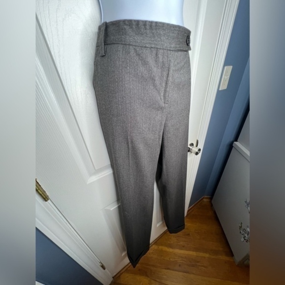 TOCCA Women’s 10 Black Herringbone Tweed Wool Trouser Dress Pants M - Picture 2 of 16
